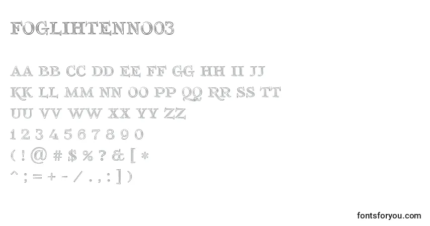 A fonte Foglihtenno03 – alfabeto, números, caracteres especiais