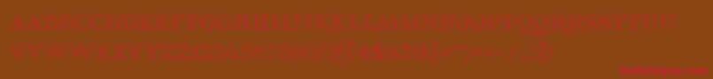 Foglihtenno03 Font – Red Fonts on Brown Background