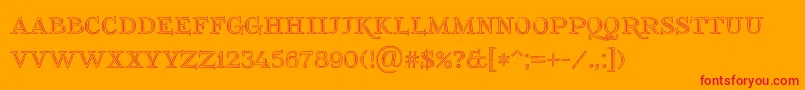 Foglihtenno03 Font – Red Fonts on Orange Background