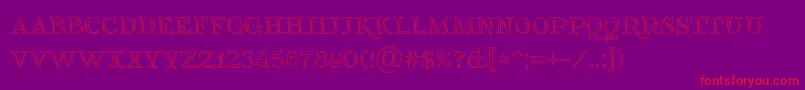 Foglihtenno03-Schriftart – Rote Schriften auf violettem Hintergrund