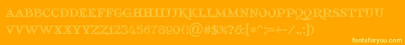 Foglihtenno03-Schriftart – Gelbe Schriften auf orangefarbenem Hintergrund