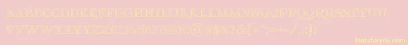 Foglihtenno03-Schriftart – Gelbe Schriften auf rosa Hintergrund