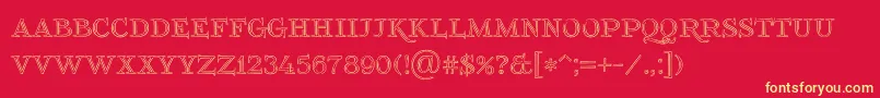 Foglihtenno03 Font – Yellow Fonts on Red Background