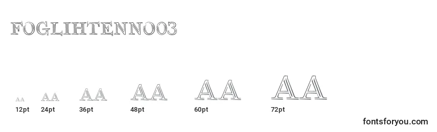 Размеры шрифта Foglihtenno03