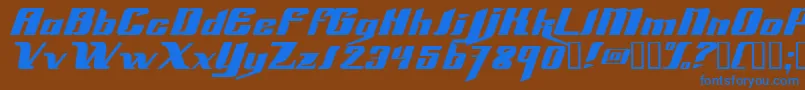 Slick69 Font – Blue Fonts on Brown Background