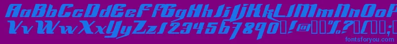 Slick69 Font – Blue Fonts on Purple Background