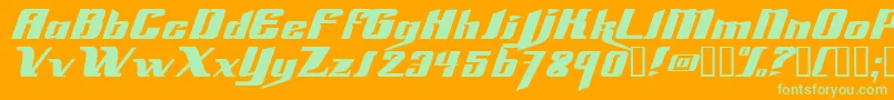 Fonte Slick69 – fontes verdes em um fundo laranja