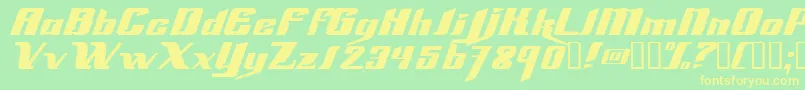 Slick69 Font – Yellow Fonts on Green Background
