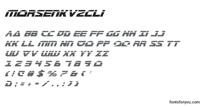 Morsenkv2cli-fontti – aakkoset, numerot, erikoismerkit