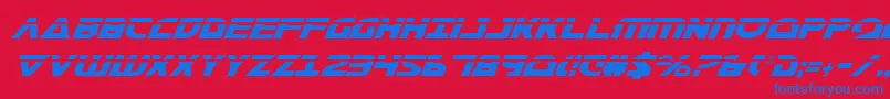 Morsenkv2cli-Schriftart – Blaue Schriften auf rotem Hintergrund