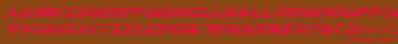 フォントMorsenkv2cli – 赤い文字が茶色の背景にあります。