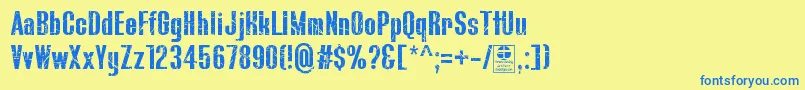 More about BluefishScratchedDemo Font BluefishScratchedDemo Font – Blue Fonts on Yellow Background