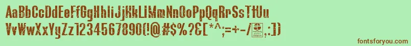 BluefishScratchedDemo Font – Brown Fonts on Green Background