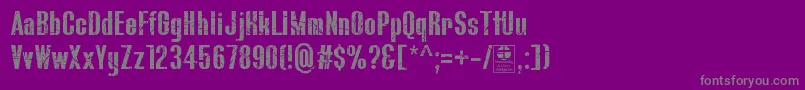 フォントBluefishScratchedDemo – 紫の背景に灰色の文字