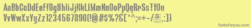 BluefishScratchedDemo-Schriftart – Graue Schriften auf gelbem Hintergrund