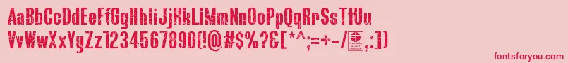 BluefishScratchedDemo Font – Red Fonts on Pink Background