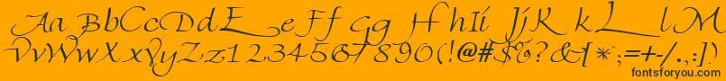 FlorentineswashcapsRegular-Schriftart – Schwarze Schriften auf orangefarbenem Hintergrund