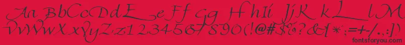 FlorentineswashcapsRegular Font – Black Fonts on Red Background