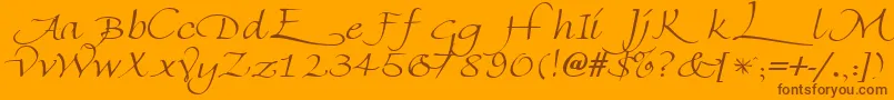 FlorentineswashcapsRegular Font – Brown Fonts on Orange Background