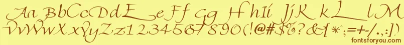 FlorentineswashcapsRegular Font – Brown Fonts on Yellow Background