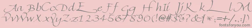 FlorentineswashcapsRegular Font – Gray Fonts on Pink Background