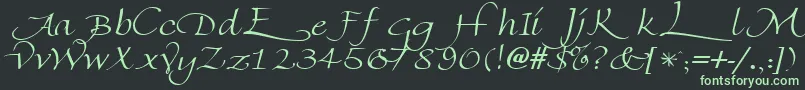 FlorentineswashcapsRegular Font – Green Fonts on Black Background