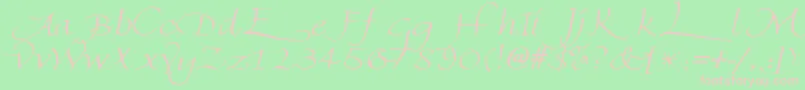FlorentineswashcapsRegular Font – Pink Fonts on Green Background