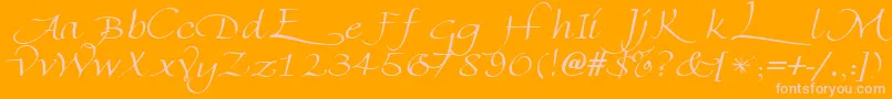 FlorentineswashcapsRegular-Schriftart – Rosa Schriften auf orangefarbenem Hintergrund