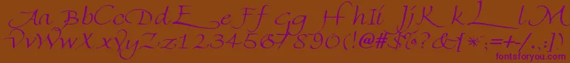 FlorentineswashcapsRegular Font – Purple Fonts on Brown Background