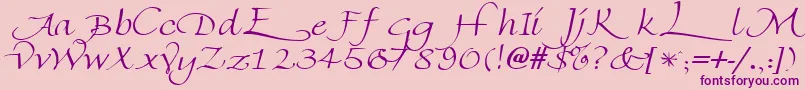 FlorentineswashcapsRegular Font – Purple Fonts on Pink Background