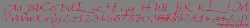 FlorentineswashcapsRegular Font – Red Fonts on Gray Background