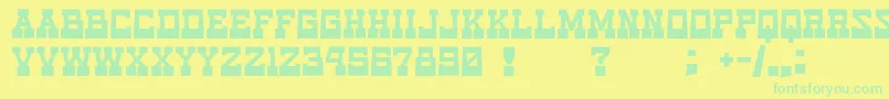 GomariceGameMusicLove Font – Green Fonts on Yellow Background