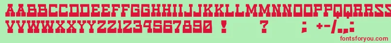 Czcionka GomariceGameMusicLove – czerwone czcionki na zielonym tle