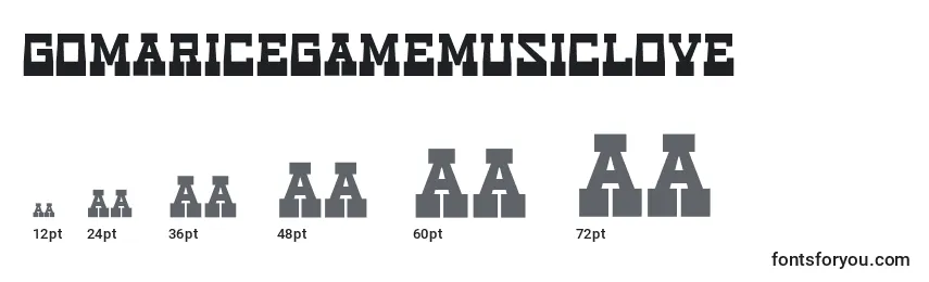 GomariceGameMusicLove Font Sizes