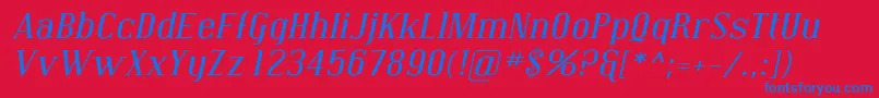 Coving10 Font – Blue Fonts on Red Background