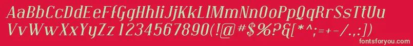 フォントCoving10 – 赤い背景に緑の文字