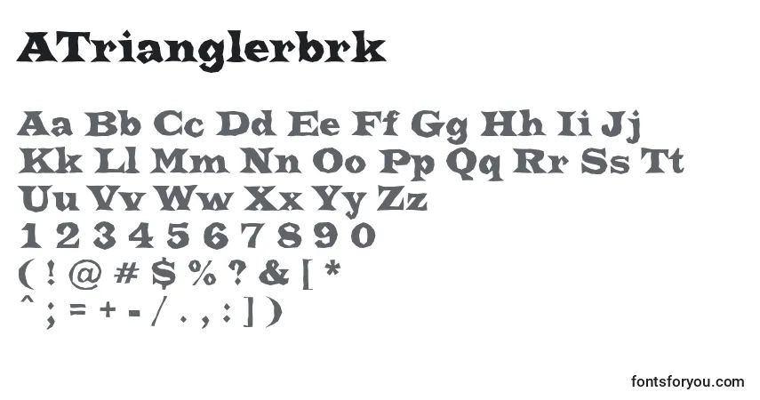 ATrianglerbrk Font – alphabet, numbers, special characters