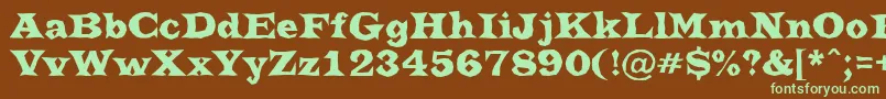 ATrianglerbrk Font – Green Fonts on Brown Background