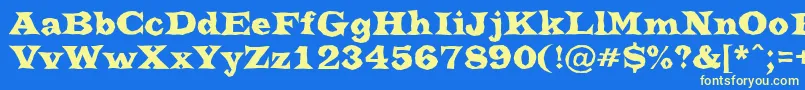 ATrianglerbrk Font – Yellow Fonts on Blue Background