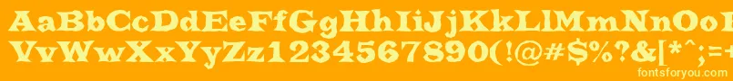 Czcionka ATrianglerbrk – żółte czcionki na pomarańczowym tle