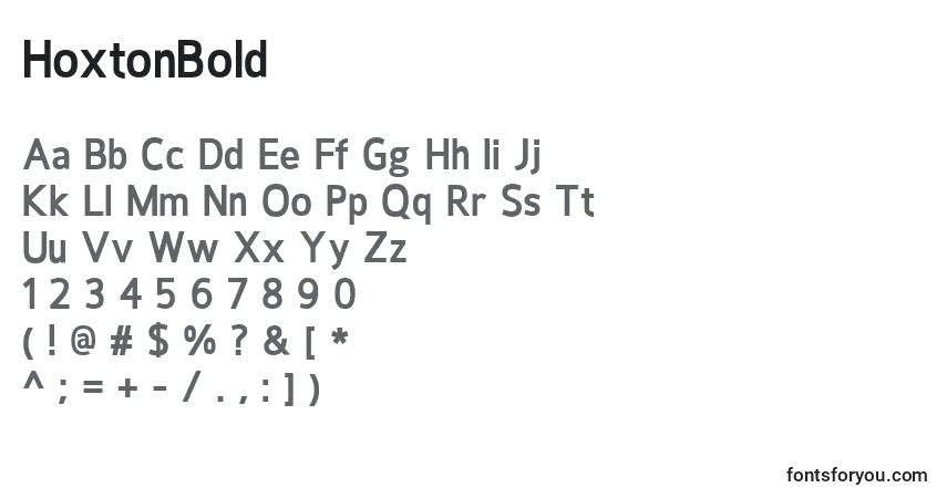 Schriftart HoxtonBold – Alphabet, Zahlen, spezielle Symbole