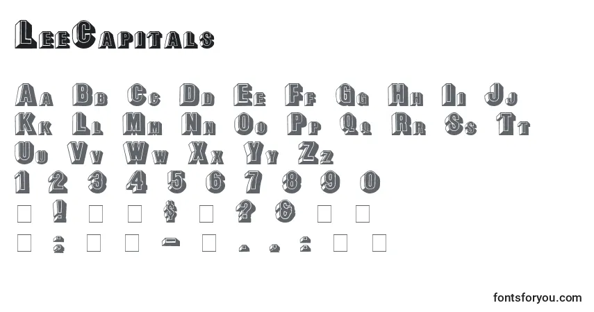 Schriftart LeeCapitals – Alphabet, Zahlen, spezielle Symbole