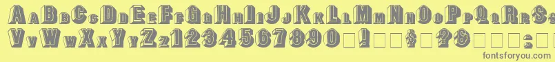 LeeCapitals Font – Gray Fonts on Yellow Background