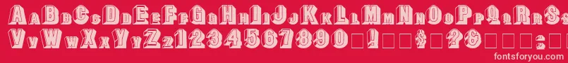 LeeCapitals Font – Pink Fonts on Red Background