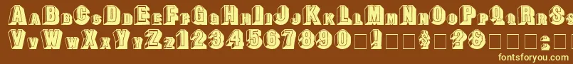 LeeCapitals-fontti – keltaiset fontit ruskealla taustalla