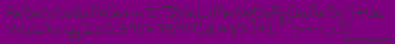 Fonte QuirkRegular – fontes pretas em um fundo violeta