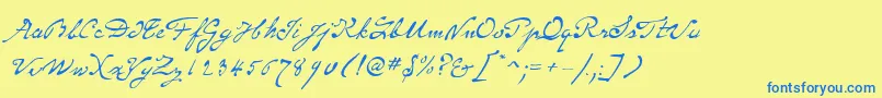 SameSexMarriageScriptLdo Font – Blue Fonts on Yellow Background