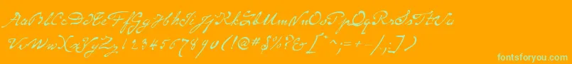 SameSexMarriageScriptLdo Font – Green Fonts on Orange Background