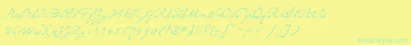 SameSexMarriageScriptLdo Font – Green Fonts on Yellow Background
