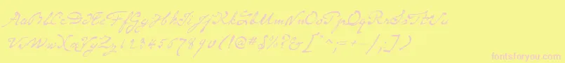 SameSexMarriageScriptLdo-Schriftart – Rosa Schriften auf gelbem Hintergrund